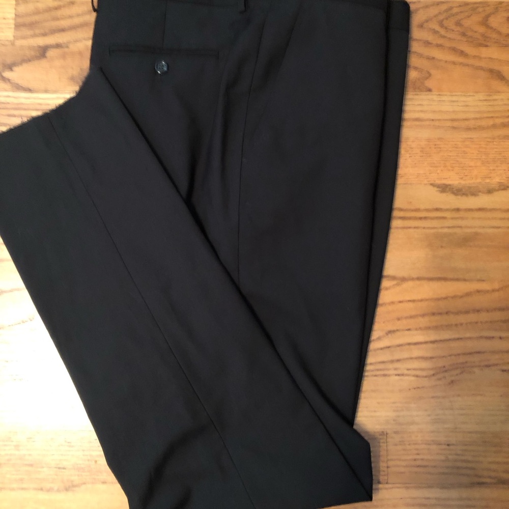 Men’s Classic Black Trousers With Unfinished Hem Size 40 Waist